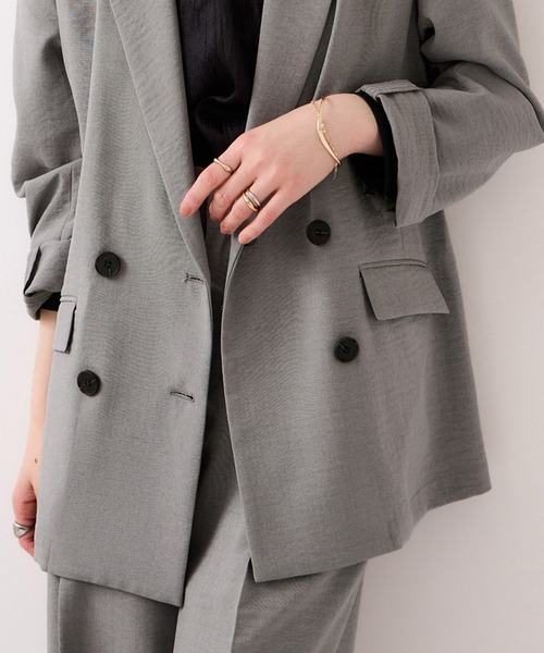 VIS（ビス）の「美easyリネンライクテーラードジャケット/イージーケア・接触冷感・セットアップ対応（テーラードジャケット・レディース・ピンク/ブラック/キナリ/グレー・M/S）」の19枚目の写真