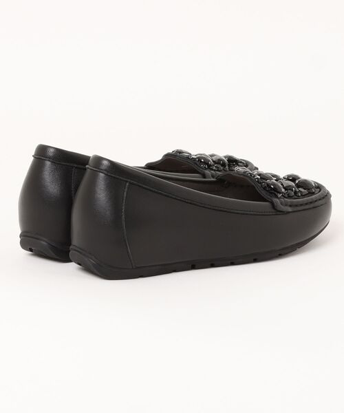 UnReef(アンリーフ)の「インヒールビジューモチーフモカシン(モカシン/デッキシューズ・レディース・ブラック/シルバー・22.5cm/23.0cm/23.5cm/24.0cm)」の3枚目の写真