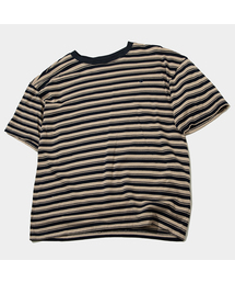 SOMEPLACE MAN（サムプレイス・マン）の「マルチミックス配色ストライプロゴ刺繍ラウンドネック半袖Tシャツ_4COLOR（Tシャツ/カットソー）」