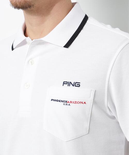PING(ピン)の「【PING APPAREL】スナップテックス半袖ラインポロシャツ <NATIVE> (MENS)(ポロシャツ・メンズ・ホワイト/ベージュ/ネイビー/ブルー・S/LL1/M/L/LL)」の6枚目の写真