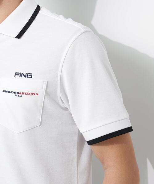 PING(ピン)の「【PING APPAREL】スナップテックス半袖ラインポロシャツ <NATIVE> (MENS)(ポロシャツ・メンズ・ホワイト/ベージュ/ネイビー/ブルー・S/LL1/M/L/LL)」の7枚目の写真