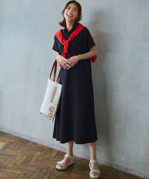 23区(ニジュウサンク)の「ドライ2WAYツイル ワンピース(ワンピース・レディース・ネイビー系/ダークブラウン系/ベージュ系・38)」の11枚目の写真