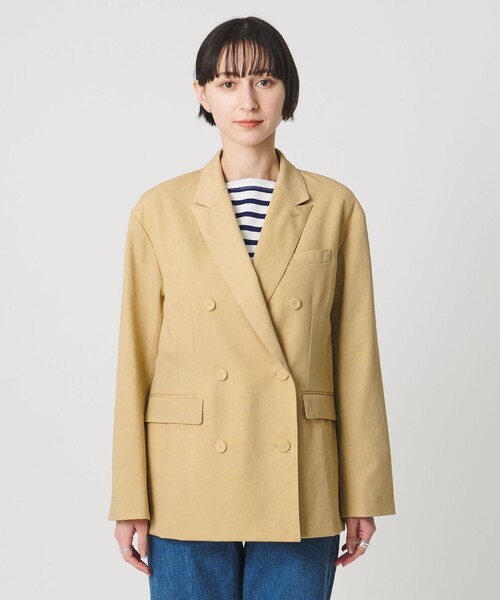 UNITED ARROWS(ユナイテッドアローズ)の「ビッグシルエット 6ボタン テーラードジャケット(テーラードジャケット・レディース・ブラック/ベージュ・36/38)」の4枚目の写真