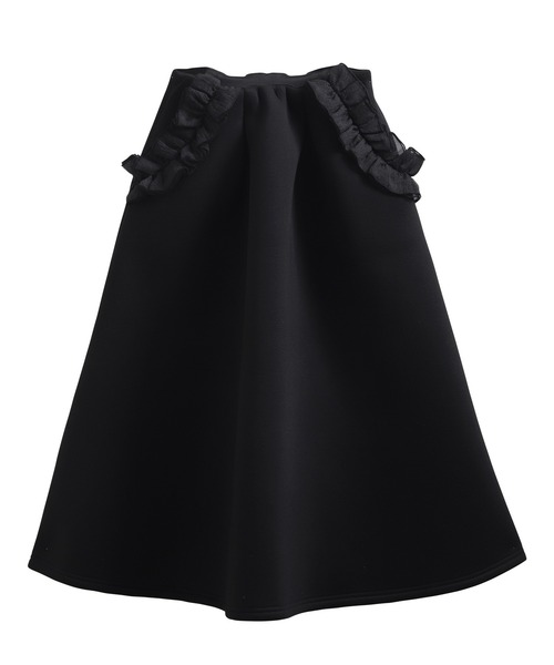 MERAKI(メラキ)の「フリルギャザーポケットスカート(スカート・レディース・ブラック/ピンク・FREE)」の1枚目の写真