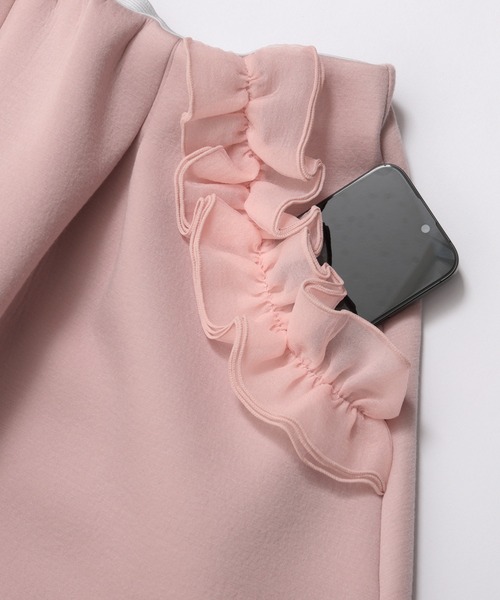 MERAKI(メラキ)の「フリルギャザーポケットスカート(スカート・レディース・ブラック/ピンク・FREE)」の5枚目の写真