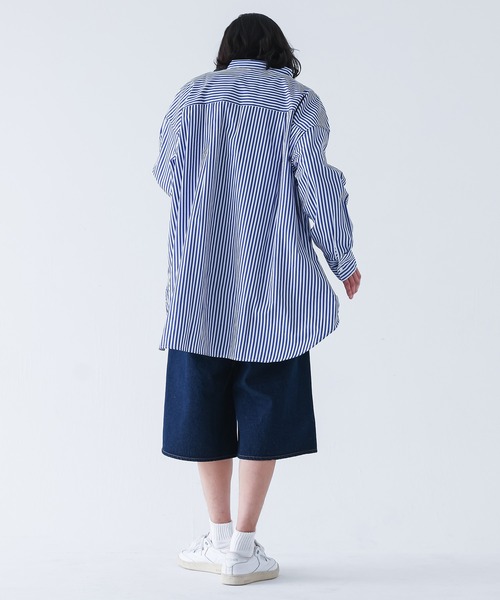 MDR（エムディアール）の「ルーズフィットワイドデニムショーツ【セットアップ対応】（デニムパンツ・メンズ・アイボリー/ネイビー・XL/L/M）」の14枚目の写真