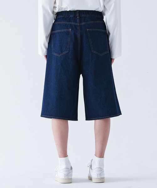MDR（エムディアール）の「ルーズフィットワイドデニムショーツ【セットアップ対応】（デニムパンツ・メンズ・アイボリー/ネイビー・XL/L/M）」の20枚目の写真