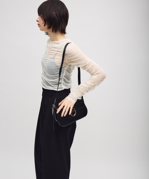 TONER(トナー)の「フラップ金具ミニショルダーバッグ/ロゴプレート付き(ショルダーバッグ・レディース・レッド/ブラック・FREE)」の14枚目の写真