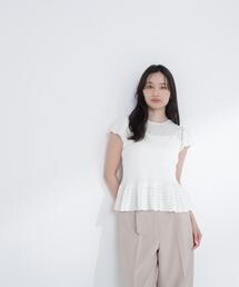 NATURAL BEAUTY BASIC | 【Oggi.jp掲載】◇透かし編みフリルニット(ニット/セーター)