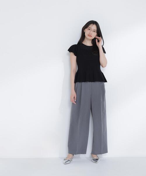 NATURAL BEAUTY BASIC(ナチュラルビューティーベーシック)の「【Oggi.jp掲載】◇透かし編みフリルニット(ニット/セーター・レディース・オフホワイト/レッド/ブラック・FREE)」の12枚目の写真