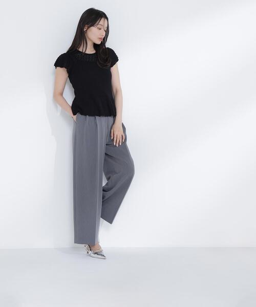 NATURAL BEAUTY BASIC(ナチュラルビューティーベーシック)の「【Oggi.jp掲載】◇透かし編みフリルニット(ニット/セーター・レディース・オフホワイト/レッド/ブラック・FREE)」の14枚目の写真