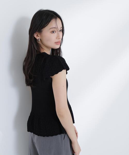 NATURAL BEAUTY BASIC(ナチュラルビューティーベーシック)の「【Oggi.jp掲載】◇透かし編みフリルニット(ニット/セーター・レディース・オフホワイト/レッド/ブラック・FREE)」の17枚目の写真
