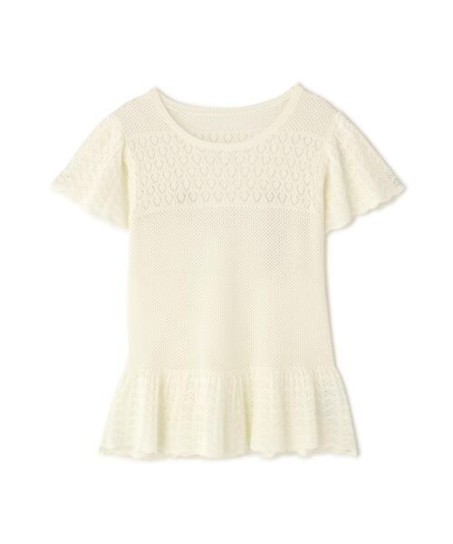 NATURAL BEAUTY BASIC(ナチュラルビューティーベーシック)の「【Oggi.jp掲載】◇透かし編みフリルニット(ニット/セーター・レディース・オフホワイト/レッド/ブラック・FREE)」の20枚目の写真