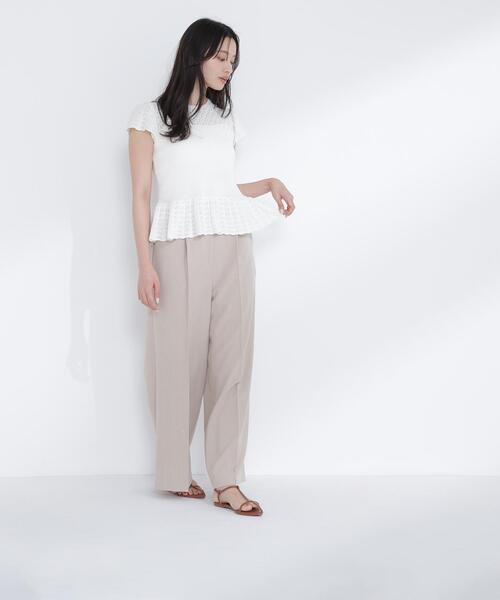 NATURAL BEAUTY BASIC(ナチュラルビューティーベーシック)の「【Oggi.jp掲載】◇透かし編みフリルニット(ニット/セーター・レディース・オフホワイト/レッド/ブラック・FREE)」の21枚目の写真