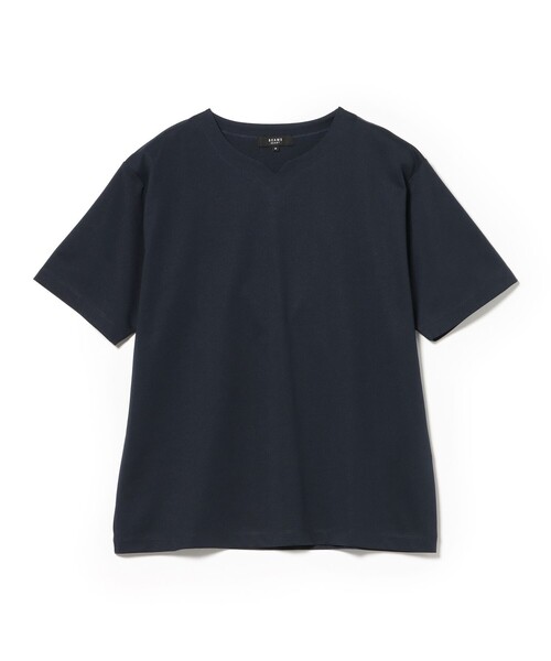 BEAMS HEART(ビームスハート)の「【7/16値下げ】ポンチ キーネック Tシャツ(吸水速乾・毛玉軽減・ユニセックス)(Tシャツ/カットソー・メンズ・ネイビー/ブラック・L/S/M/XL)」の2枚目の写真