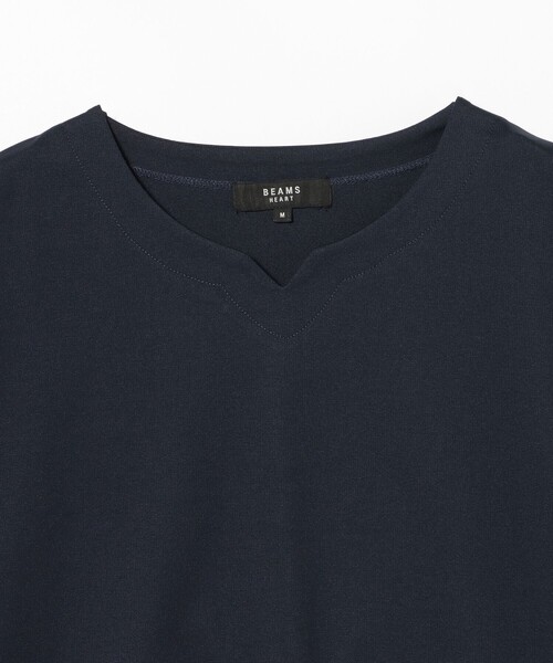 BEAMS HEART(ビームスハート)の「【7/16値下げ】ポンチ キーネック Tシャツ(吸水速乾・毛玉軽減・ユニセックス)(Tシャツ/カットソー・メンズ・ネイビー/ブラック・L/S/M/XL)」の7枚目の写真