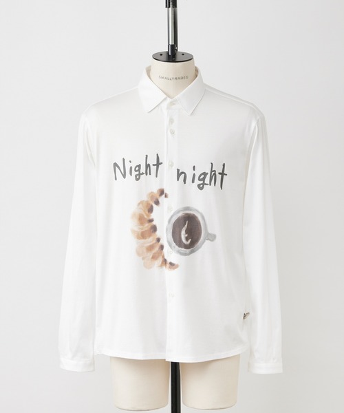 SHINYAKOZUKA(シンヤコヅカ)の「HENRY CUFFS SHIRT WITH PRINTING(ISSUE#8)(シャツ/ブラウス・メンズ・ホワイト/ブラック・MEDIUM/SMALL)」の1枚目の写真