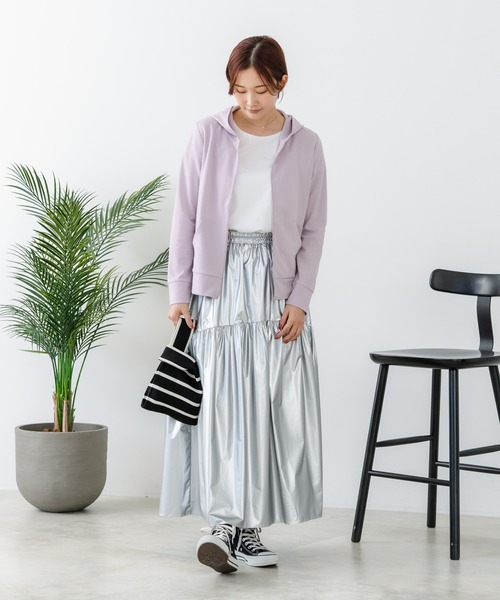 fort point(フォーポイント)の「【C-FORT POINT/フォートポイント】【UVカット&DRY機能付き】裏メッシュジップパーカー 軽量 吸汗速乾 紫外線対策 通気性 軽量 蒸れにくい デイリーユース アウトドア スポーツ(パーカー・レディース・ミント/ライトパープル/ベージュ/ライトグレー/ブラック/サックスブルー/杢グレー/ネイビー・MEDIUM/LARGE)」の15枚目の写真