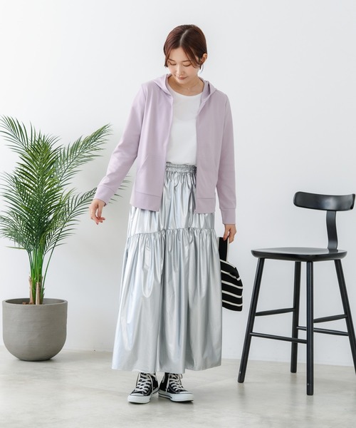 fort point(フォーポイント)の「【C-FORT POINT/フォートポイント】【UVカット&DRY機能付き】裏メッシュジップパーカー 軽量 吸汗速乾 紫外線対策 通気性 軽量 蒸れにくい デイリーユース アウトドア スポーツ(パーカー・レディース・ミント/ライトパープル/ベージュ/ライトグレー/ブラック/サックスブルー/杢グレー/ネイビー・MEDIUM/LARGE)」の12枚目の写真
