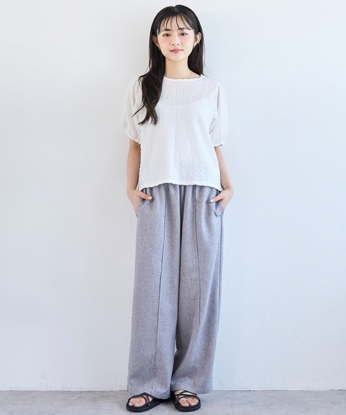mil(ミル)の「パフスリーブ ポコポコ トップス【586142】(Tシャツ/カットソー・レディース・オフホワイト/ブラック/ライトグレー・XS/S)」の10枚目の写真