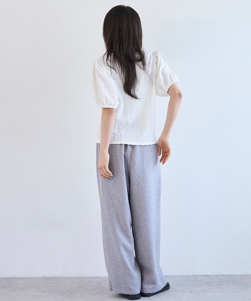 mil(ミル)の「パフスリーブ ポコポコ トップス【586142】(Tシャツ/カットソー・レディース・オフホワイト/ブラック/ライトグレー・XS/S)」の12枚目の写真