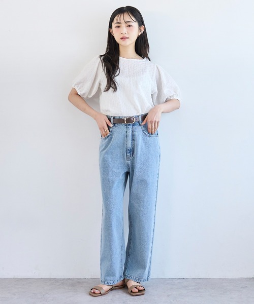 mil(ミル)の「パフスリーブ ポコポコ トップス【586142】(Tシャツ/カットソー・レディース・オフホワイト/ブラック/ライトグレー・XS/S)」の5枚目の写真
