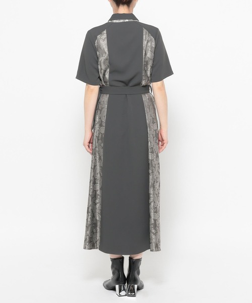 HARE（ハレ）の「ダブルカラーベルトジャガードワンピース(HARE)（ワンピース・レディース・グレー/ブラック・FREE）」の17枚目の写真