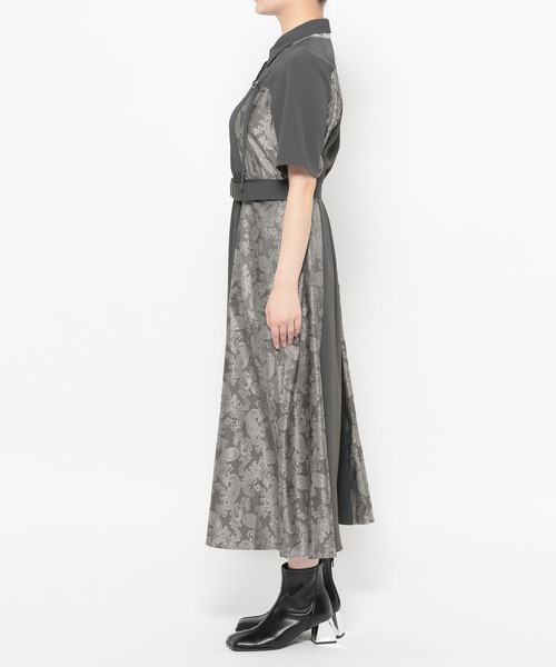 HARE（ハレ）の「ダブルカラーベルトジャガードワンピース(HARE)（ワンピース・レディース・グレー/ブラック・FREE）」の16枚目の写真