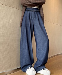 ゆったりデニムワイドパンツ