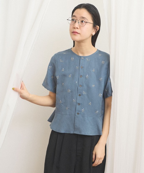 fig London(フィグロンドン)の「Buttercup blouse(シャツ/ブラウス・レディース・ブルー/ホワイト・FREE)」の9枚目の写真