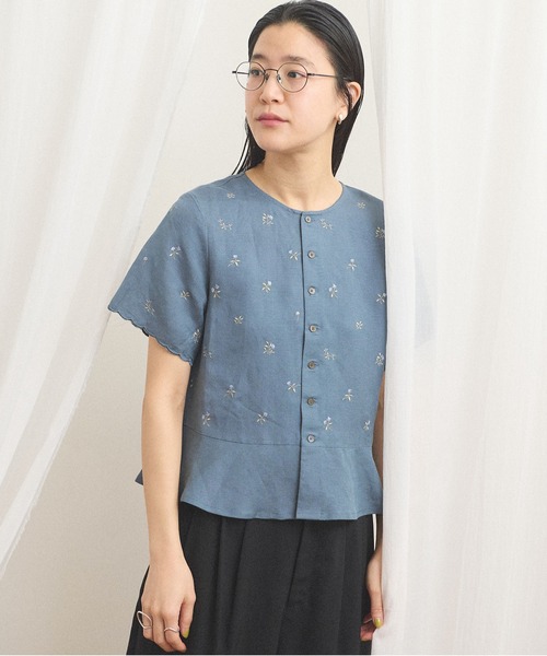 fig London(フィグロンドン)の「Buttercup blouse(シャツ/ブラウス・レディース・ブルー/ホワイト・FREE)」の8枚目の写真