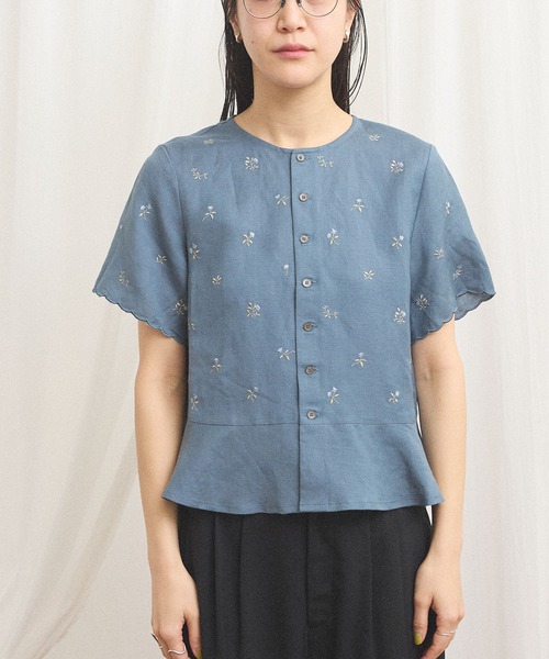 fig London(フィグロンドン)の「_Buttercup blouse(シャツ/ブラウス・レディース・ブルー/ホワイト・FREE)」の22枚目の写真