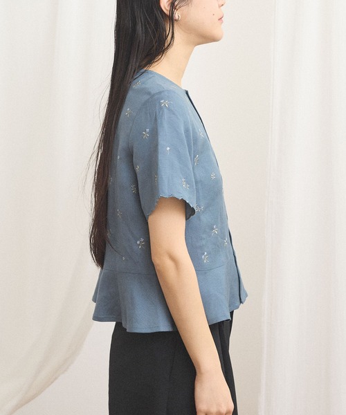 fig London(フィグロンドン)の「_Buttercup blouse(シャツ/ブラウス・レディース・ブルー/ホワイト・FREE)」の19枚目の写真