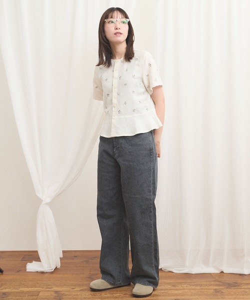 fig London(フィグロンドン)の「Buttercup blouse(シャツ/ブラウス・レディース・ブルー/ホワイト・FREE)」の21枚目の写真