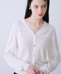 SELFIST | レースショルダーニットカーディガン(ニット/セーター)