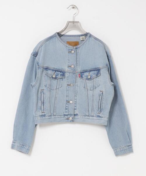 Levi's(リーバイス)の「LEVI’S COLLARLESS 90S TRUCKER(デニムジャケット・レディース・アイボリー/ライトインディゴブルー・SMALL)」の9枚目の写真