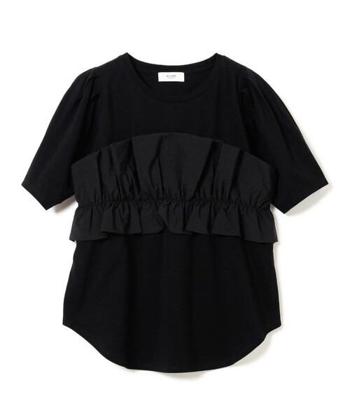 BEAMS HEART(ビームスハート)の「ビスチェ ドッキング Tシャツ(Tシャツ/カットソー・レディース・ホワイト系その他5/ブラック/オフホワイト・FREE)」の3枚目の写真