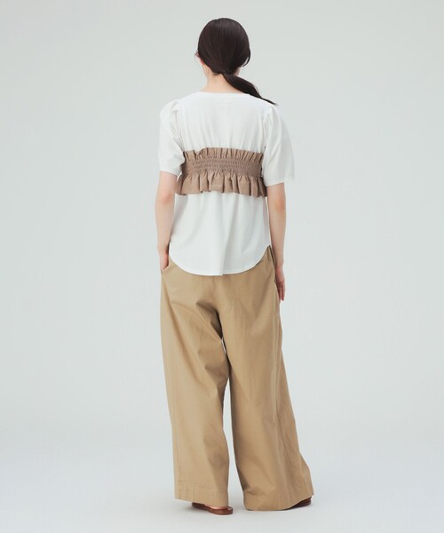 BEAMS HEART(ビームスハート)の「ビスチェ ドッキング Tシャツ(Tシャツ/カットソー・レディース・ホワイト系その他5/ブラック/オフホワイト・FREE)」の7枚目の写真