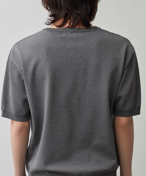 CALLNE(カルネ)の「【CALLNE】Henley-neck Summer Knit Short-sleeve Pullover / ヘンリーネックサマーニット半袖プルオーバー(接触冷感、UVカット)(Tシャツ/カットソー・メンズ・ブラック/チャコールグレー・L/M)」の16枚目の写真