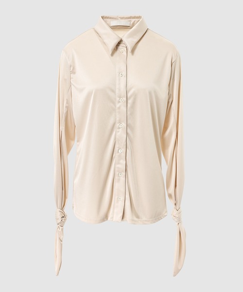 YOHEI OHNO(ヨウヘイオオノ)の「Knot Detail Shirt(その他トップス・レディース・アイボリー/ブラック・36)」の1枚目の写真