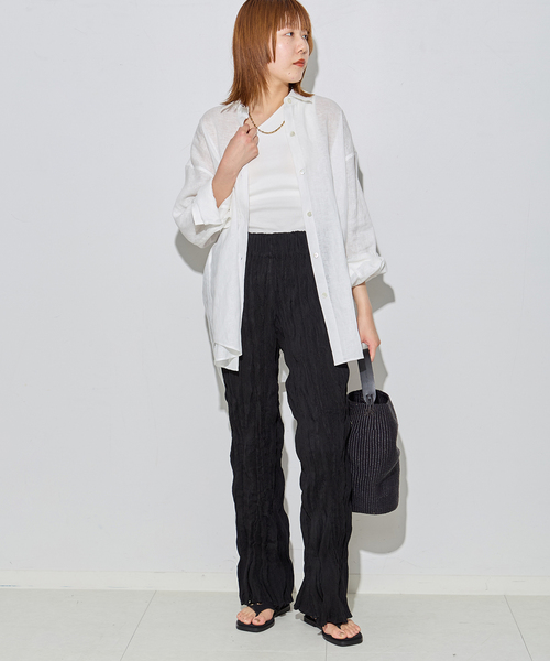 Gongdid Design(ゴンディッドデザイン)の「【Gongdid Design】Carry Over_Wavy_Pants:パンツ(その他パンツ・レディース・アイボリー/ブラック・40)」の3枚目の写真