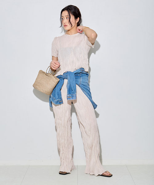 Gongdid Design(ゴンディッドデザイン)の「【Gongdid Design】Carry Over_Wavy_Pants:パンツ(その他パンツ・レディース・アイボリー/ブラック・40)」の8枚目の写真