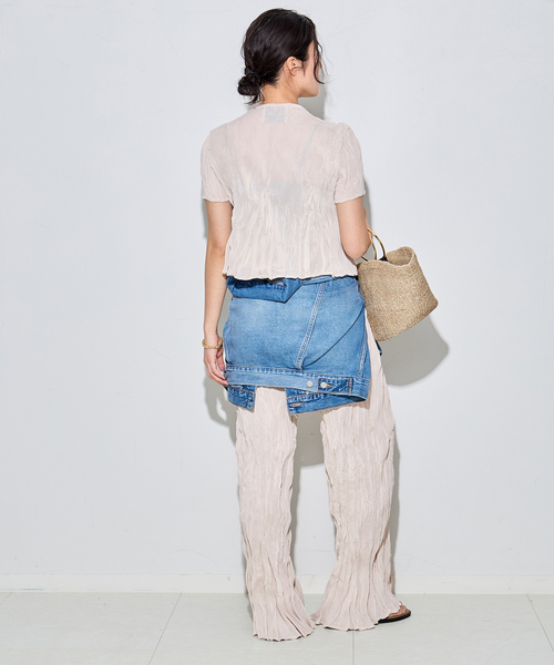 Gongdid Design(ゴンディッドデザイン)の「【Gongdid Design】Carry Over_Wavy_Pants:パンツ(その他パンツ・レディース・アイボリー/ブラック・40)」の10枚目の写真