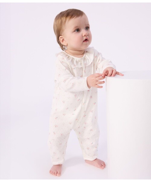 【新品未使用】PETIT BATEAU プチバトー ロンパース 5着セット箱無 セール】フラワープリント足なしロンパース（ロンパース）｜PETIT
