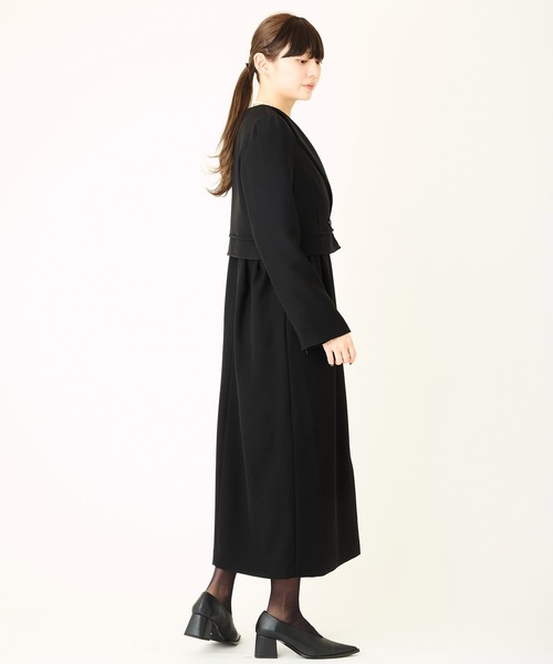 Ranerrh(ラネリ)の「ダブルクロスフォーマルブラックドレス【喪服・礼服】【入卒式・結婚式・二次会・食事会】(ワンピース・レディース・ブラック・38)」の15枚目の写真