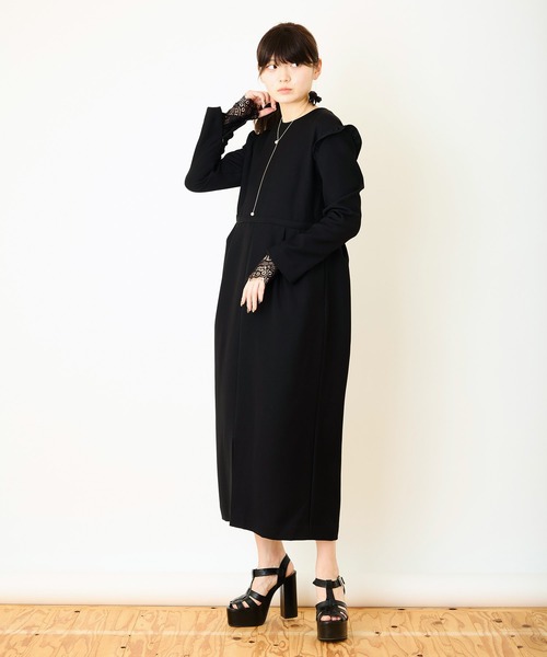 Ranerrh(ラネリ)の「ダブルクロスフォーマルブラックドレス【喪服・礼服】【入卒式・結婚式・二次会・食事会】(ワンピース・レディース・ブラック・38)」の7枚目の写真