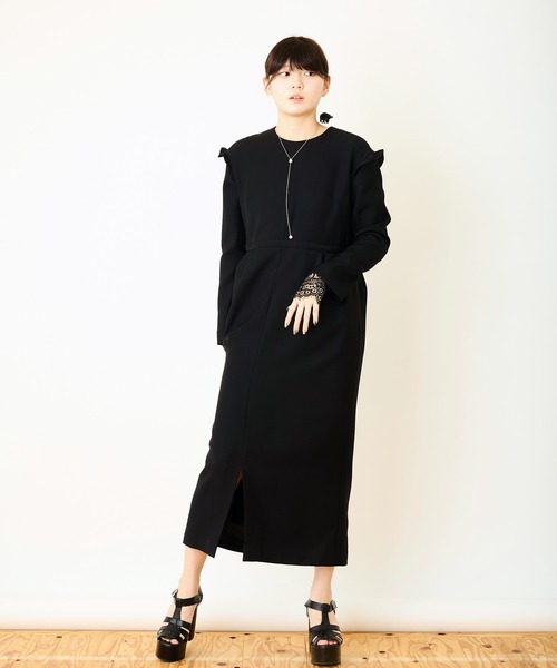Ranerrh(ラネリ)の「ダブルクロスフォーマルブラックドレス【喪服・礼服】【入卒式・結婚式・二次会・食事会】(ワンピース・レディース・ブラック・38)」の8枚目の写真