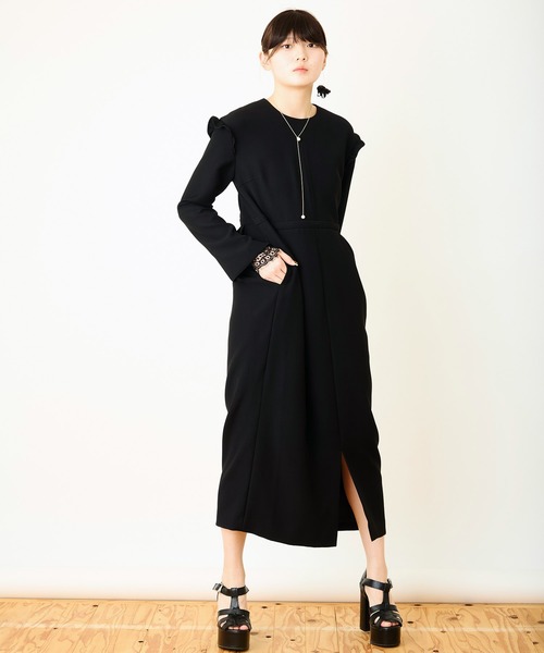 Ranerrh(ラネリ)の「ダブルクロスフォーマルブラックドレス【喪服・礼服】【入卒式・結婚式・二次会・食事会】(ワンピース・レディース・ブラック・38)」の9枚目の写真
