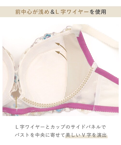 Risa Magli（リサマリ）の「ダニエラ ブラジャー (G-H) ＜V Make Type＞（ブラジャー・レディース・ブルー/ベビーピンク/ホワイト・H75/H70/H65/G80/G75/G70/G65）」の18枚目の写真