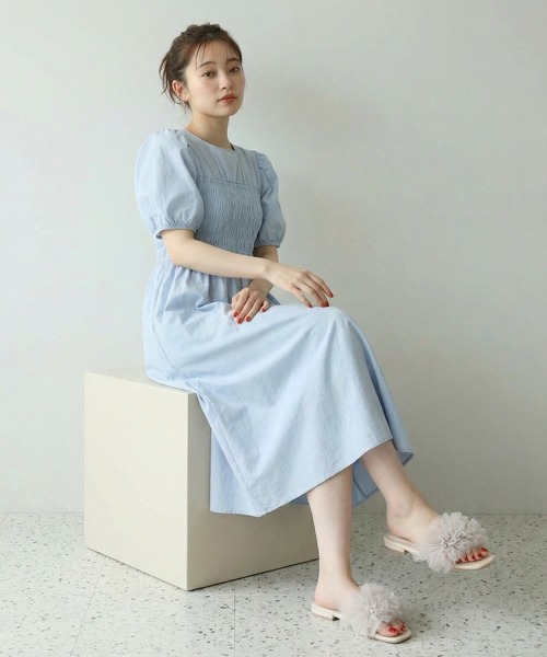 LibertyDoll(リバティードール)の「LIBERTYDOLL ボリュームフリルフラットサンダル(サンダル・レディース・ブラック/アイボリー/グレー・L/LL/S/M)」の22枚目の写真